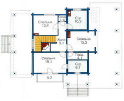 Проект №49 - план второго этажа