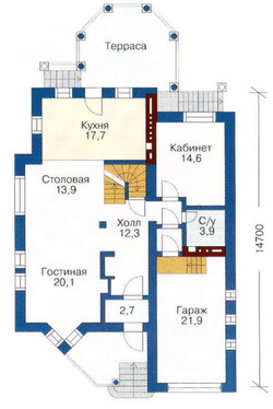 Проект №53 - план первого этажа
