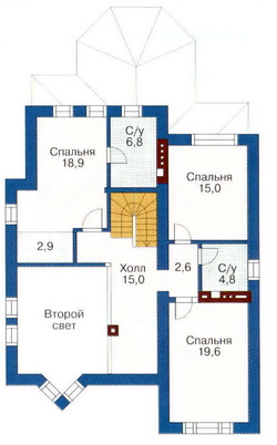Проект №53 - план второго этажа